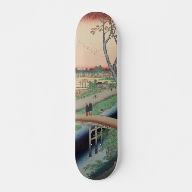 Koume Embankment Vintage Ukiyo-e Japanese Art Skateboard (Front)