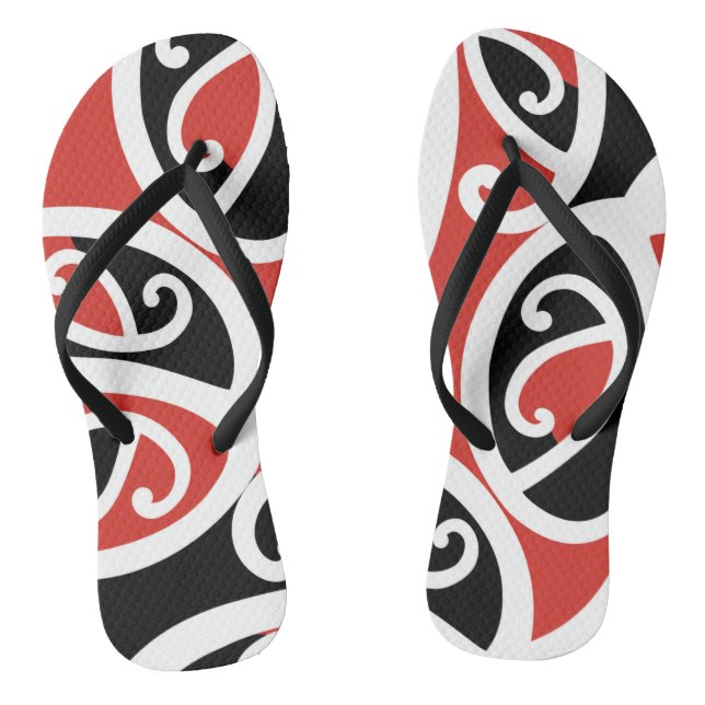 Kowhaiwhai Mangopare Maori Tribal Pattern Jandals (Footbed)