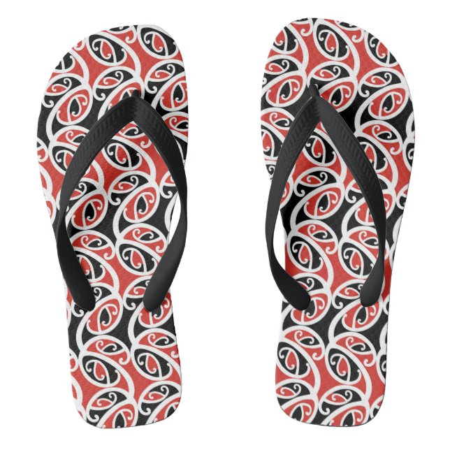 Kowhaiwhai Mangopare Maori Tribal Pattern Jandals (Footbed)