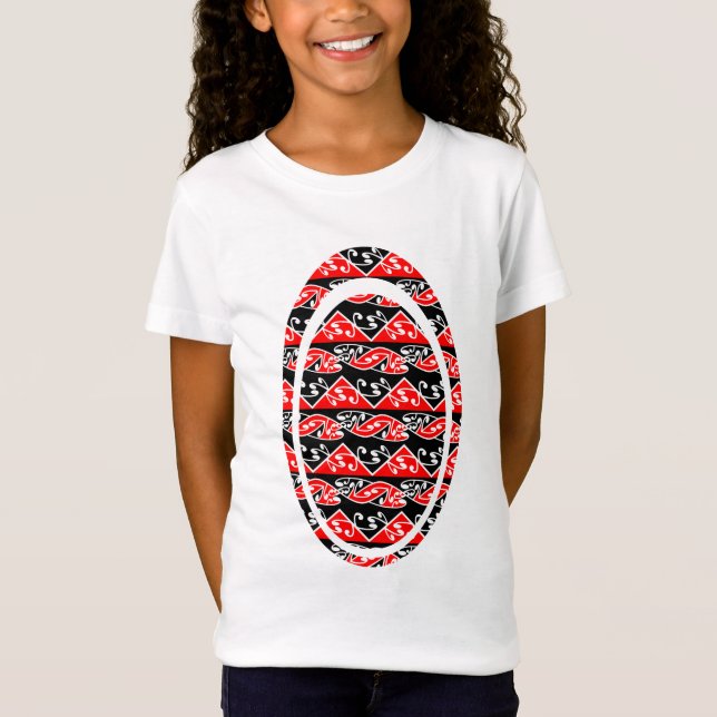 Kowhaiwhai Traditional Maori Koru Pattern T-Shirt (Front)
