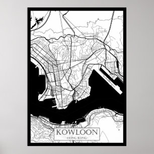 Kowloon Hong Kong Map Poster