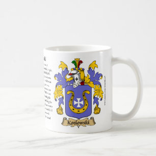 Kozlowski, the Origin, the Meaning and the Crest Coffee Mug