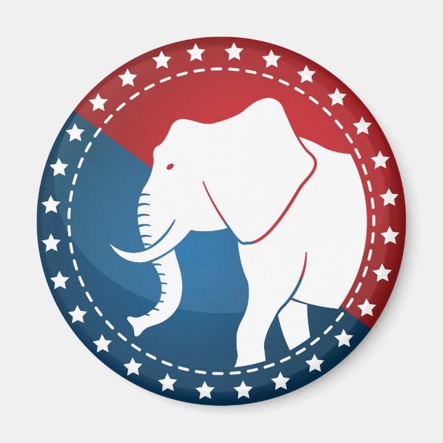 Kozzi-illustrated-image-of-a-elephant-badge-5000x5 Magnet (Front)
