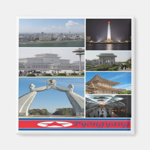 KP - North Korea - Pyongyang - Mosaic - Collage Ma Magnet