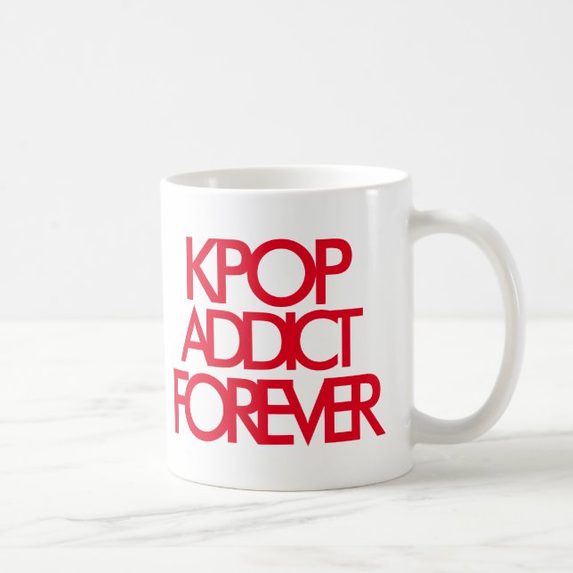 Kpop Addict Forever | Music Fan Gift red Coffee Mug (Right)