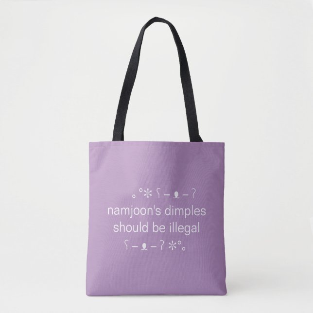 Kpop Aesthetic Purple Cute Teen Tote Bag (Front)