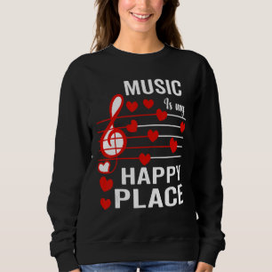 Kpop Concert of Heart Notes Music Is My Happy Plac Sweatshirt