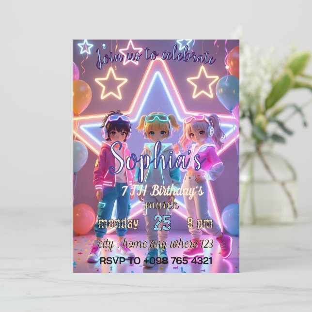 KPOP DEMON CUTE INVITATION (Standing Front)