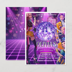Kpop Demon Hunters Birthday Invitation,KPOP Invite