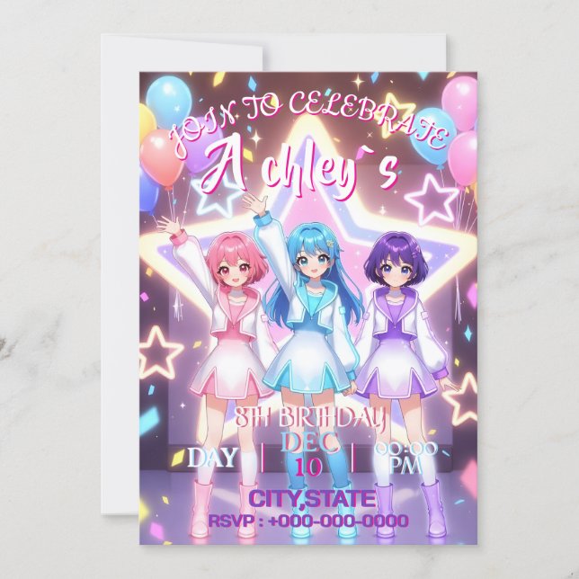 KPOP Demon Hunters Inspired Invitation (Front)