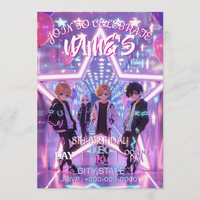 KPOP Demon Hunters Inspired Invitation (Front)