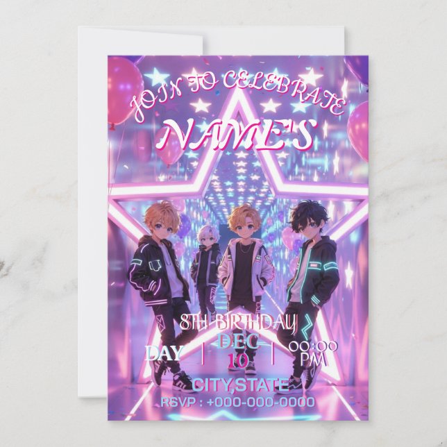 KPOP Demon Hunters Inspired Invitation (Front)