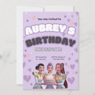 kpop demonhunters birthday invitation 