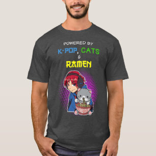KPop Funny Ramen Lover Cat Lover Korean Pop Music T-Shirt