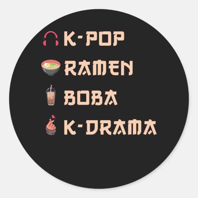KPOP Gift Classic Round Sticker (Front)