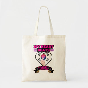 KPop Heart Korea Flag Hand Symbol Music Design Tote Bag