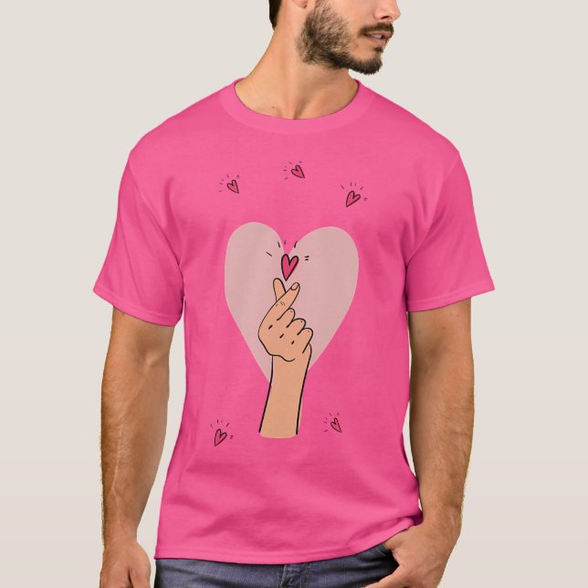 Kpop Heart Love Tee Finger Crossed K-Drama  K-Pop (Front)