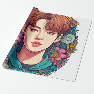 kpop kpopfan kpopfanart kpopidol kpopdrawing kpopi wrapping paper