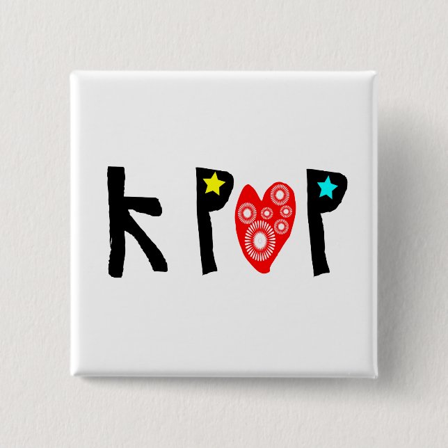 KPOP No.1 Fan vector art Pin button (Front)