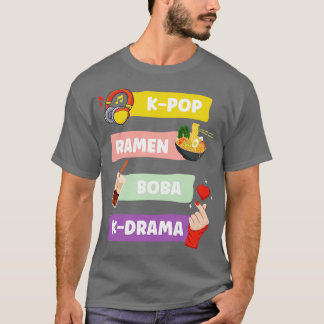Kpop Ramen Boba KDrama South Korean Fans Gift T-Shirt