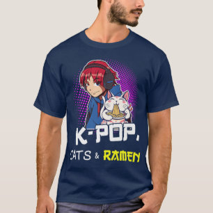 KPop  Ramen Lover Cat Lover Korean Pop Music  T-Shirt