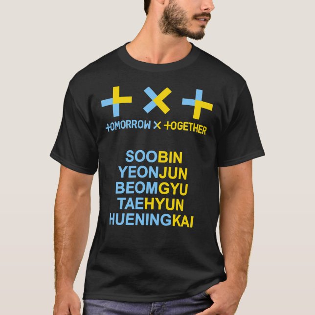 KPOP TXT OFFICIAL LOGO AND MEMBER NAME Classic T-S T-Shirt (Front)