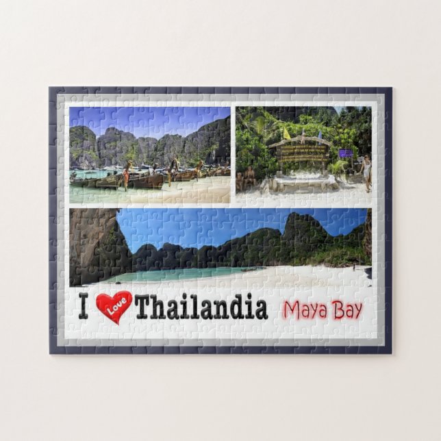 Krabi - Maya Bay - Thailand - I Love - Jigsaw Puzzle (Horizontal)