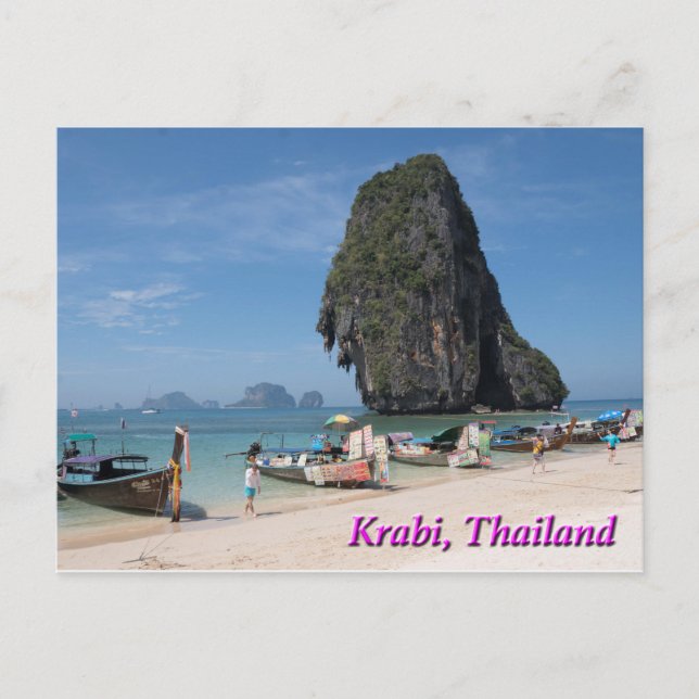 Krabi Thailand, Phra Nang Beach Postcard (Front)