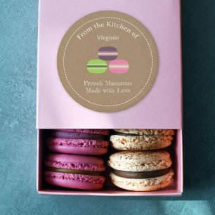 Kraf & Rustic French Macarons Label Sticker