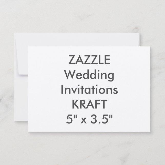 KRAFT 100lb 5” x 3.5" Wedding Invitations (Front)