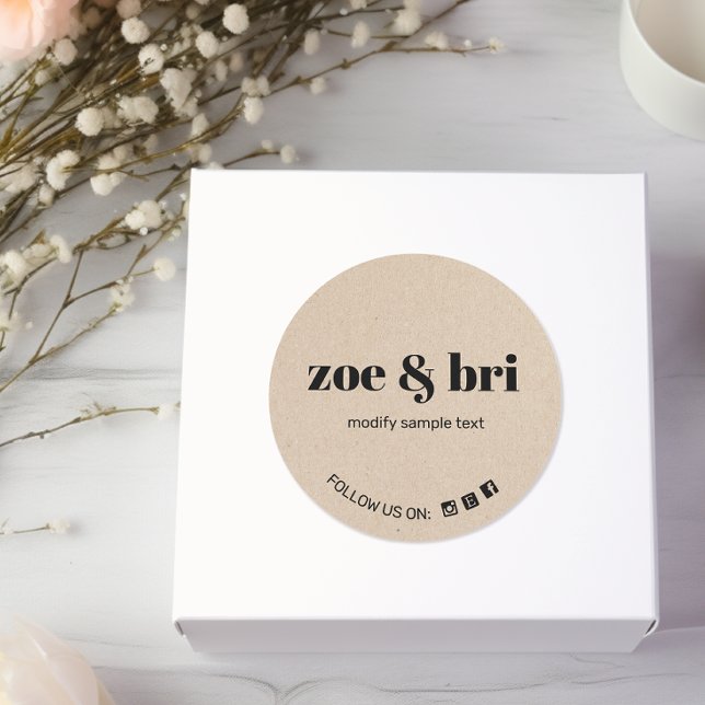 Kraft Add Your Logo Classic Round Sticker (Creator Uploaded)