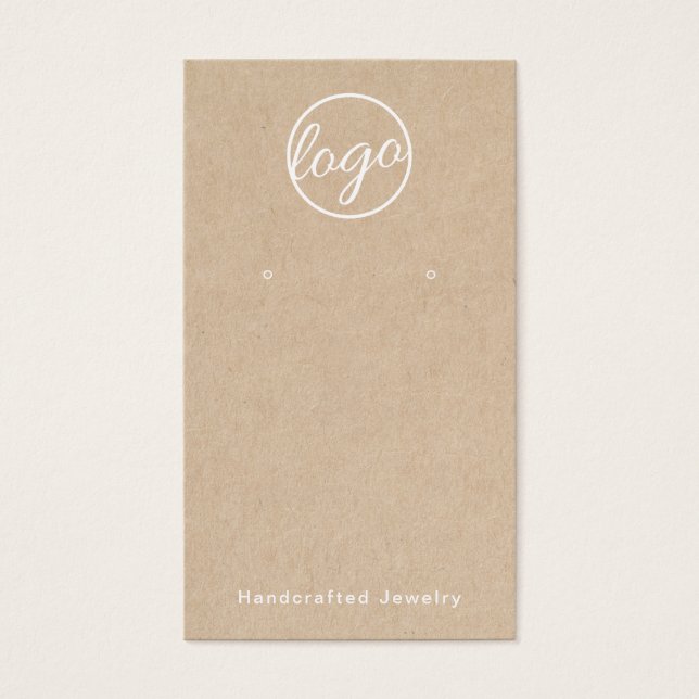 Kraft Add Your Logo Custom Earring Holder Card (Front)