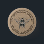 KRAFT APIARY Honey 100% PURE MADE BY BEES  Kraft<br><div class="desc">Simulated Kraft Logo with vintage honeybee. Square or Round button. Great for promoting your apiary name and honey products !</div>