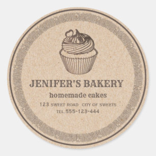 Kraft bakery Homemade cupcakes and sweets Classic Round Sticker