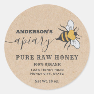 Kraft Bee logo script apiary honey jar label