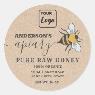 Kraft Bee logo script apiary honey jar label