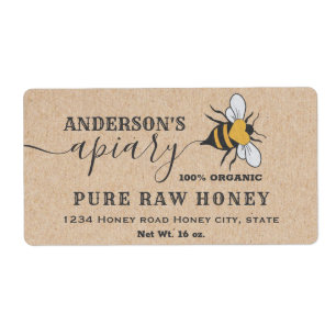 Kraft Bee logo script apiary honey jar label