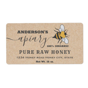 Kraft Bee logo script apiary honey jar label