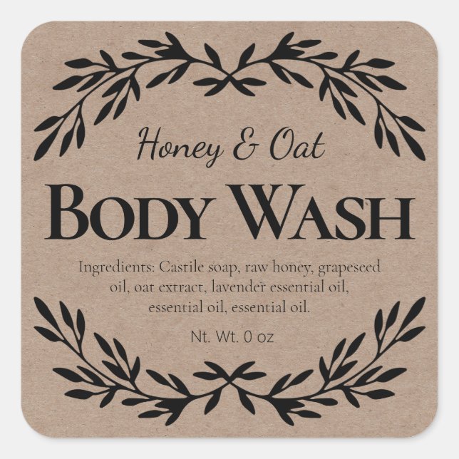Kraft Body Wash Labels (Front)