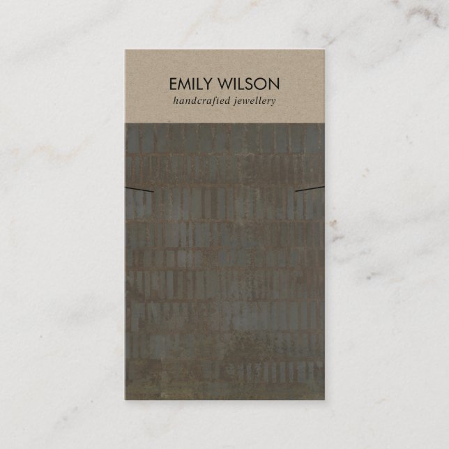 KRAFT BRONZE GREY LINES NECKLACE BRACELET DISPLAY BUSINESS CARD (Front)