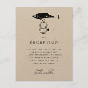 Kraft Brown Rustic Fishing Lure Rings Black Enclosure Card