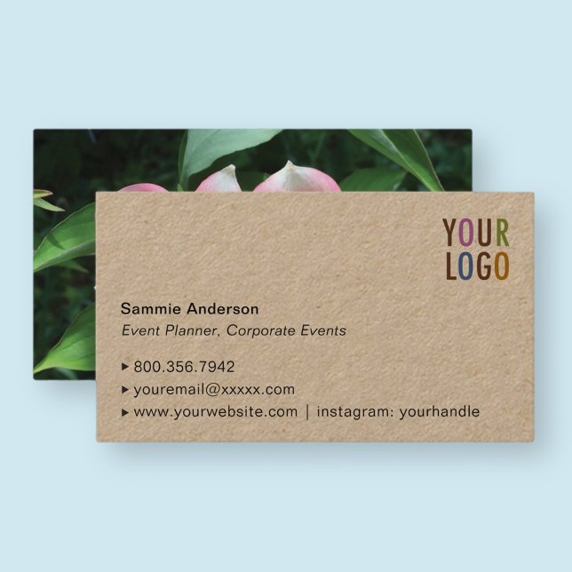 Kraft Business Cards with Photo & Company Logo (MISOOK Kraft Business Card with Logo and Photo)