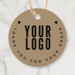 Kraft Business Logo Thank You Hang Tag with String