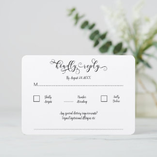 Kraft Calligrapy Script Traditional Wedding RSVP Enclosure Card
