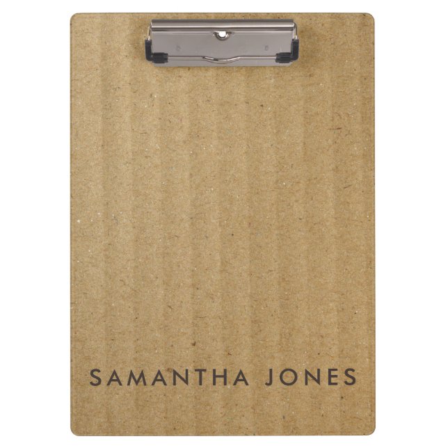 Kraft Cardboard Paper Personalized Office Gift Clipboard (Front)