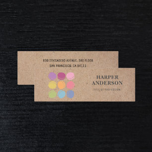 Kraft Colourful Macarons Bakery Professional Mini Business Card