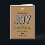 Kraft Contagious Cheer Joy Corporate Holiday Card<br><div class="desc">A cheerful and hip combination of kraft paper with a screen-printed look. This non-denominational holiday card is perfectly suited for a business or corporate office's holiday mailing. Customise the front with a logo and the inside with a message of cheer.</div>