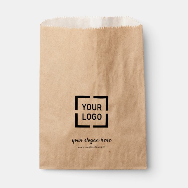 Kraft custom logo branded promotional favour bags (Front)