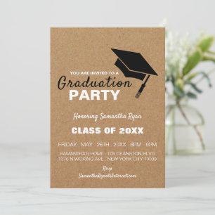 Kraft Effect, Grad Cap, Graduation Party Invite