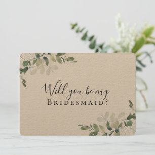 Kraft Eucalyptus Will You be My Bridesmaid? Card